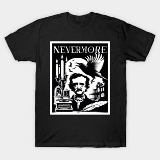 Nevermore - Edgar Allan Poe and the Raven - Goth Style T-Shirt